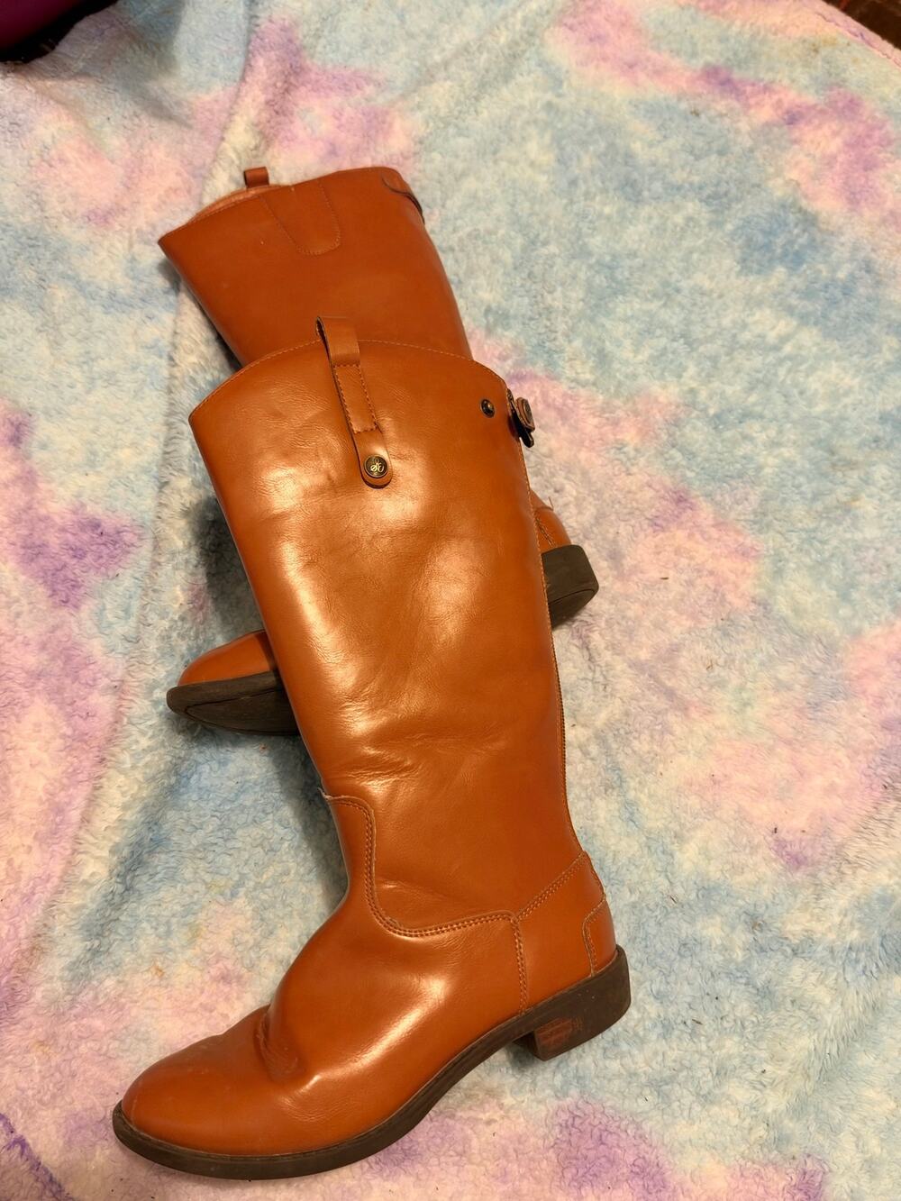 Sam Edelman Kids Equestrian Penny Cognac Tall Riding Boots - Girls Size 3